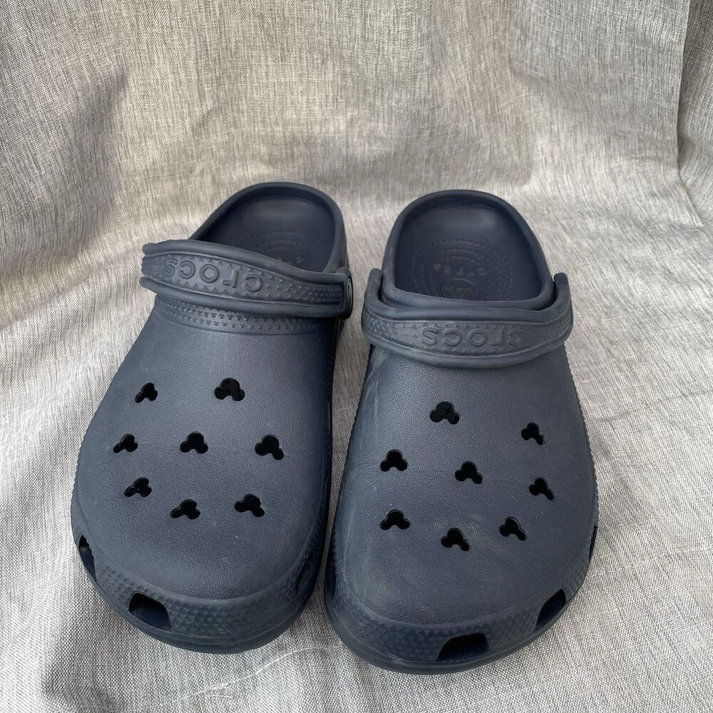 Disney Parks Crocs Mickey Mouse Holes Clogs Navy Blue Women’s 9 / Men’s 7 WDW